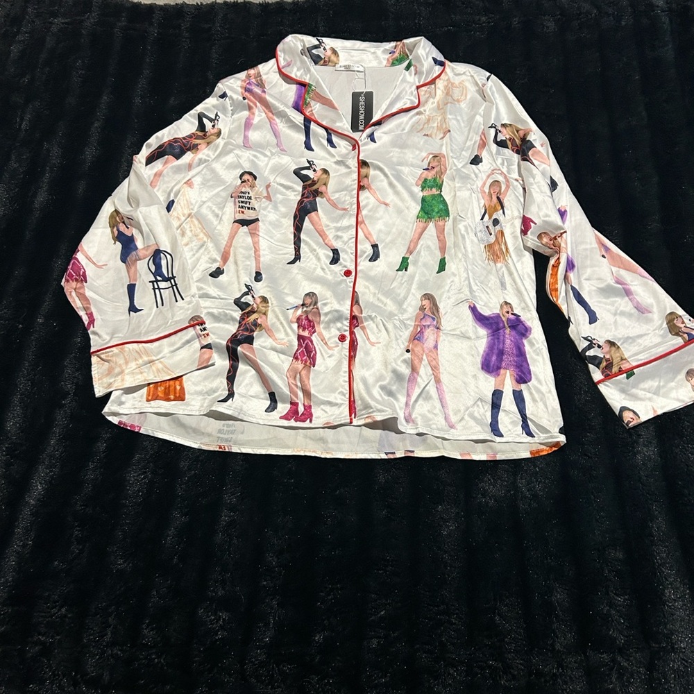 TAYLOR SWIFTS Women's Fashion Print Pajama Top and bottoms